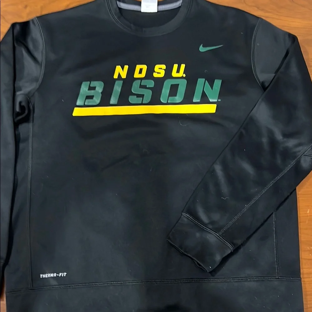 Nike Black Green NDSU Bison Crewneck Sweatshirt Men Medium